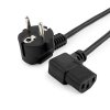 Кабель питания 220 EURO 1.8 метра VDE,10А, угловой разъем, с заземлением, Cablexpert, черный (1/100)