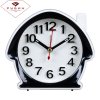 Будильник Рубин квадратный 11,7*10,5см Домик корпус черный с белым кварцевый механизм (1/40)