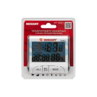 Термогигрометр комнатный с часами и функцией будильника Rexant