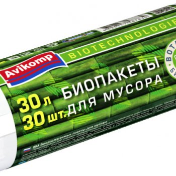 Пакеты для мусора  30л 30шт 7мкм рулон белый Avikomp БиоBotanika (35)*