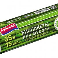 Пакеты для мусора  35л 15шт  7мкм рулон завязки белый Avikomp БиоBotanika (25)*