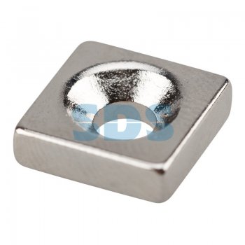 Магнит неодимовый прямоугольник 10х10х3мм с зенковкой 6х3.5мм сцепление 2.4кг 3шт/уп Rexant