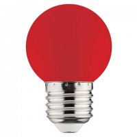Лампа диодная шар G45  1Вт Е27 68Лм Horoz красный (100)
