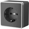 Розетка Werkel Gallant 1-ая с заземлением графит рифленый (10)