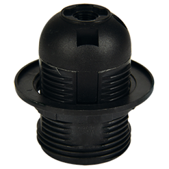 Патрон пластик подвесной кольцо чёрный Е27 Ecola (10)