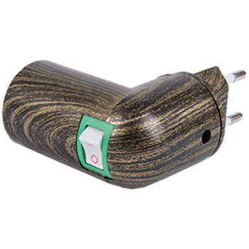 Переходник вилка-Е27 выключатель Ecola чернёная бронза