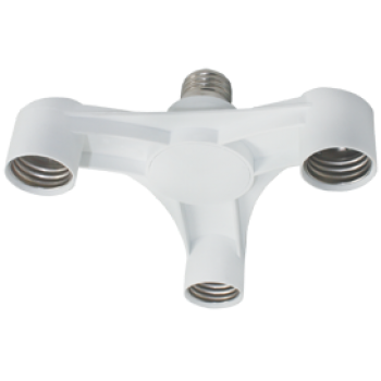 Переходник Е27-Е27x3 Широкий Ecola белый