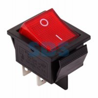 Выключатель Rexant вкл-выкл 20А подсветка красный (10)