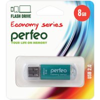 Флэш-диск Perfeo 8GB E01 металл зеленый