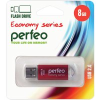 Флэш-диск Perfeo 8GB E01 металл красный