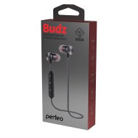 Гарнитура вкладыши Perfeo Budz Bluetooth магнитное крепление 80мАч черный (50)