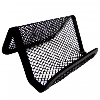 Подставка для визиток настольная Brauberg "Germanium" металлическая 43*95*71мм черная