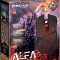 Мышь Defender игровая Alfa GM-703L, игровая, 7кн, 1200/1600/2400/3200 DPI, 5 программируемых кнопок, дышащая подсветка, черный (1/40)
