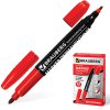 Маркер BRAUBERG перманентный (нестираемый) двусторонний наконечник круглый 2-4мм красный (12)