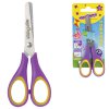 Ножницы 12см Юнландия для правши резиновые вставки фиолетово-желтые европодвес (1/24)