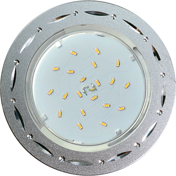 Ecola GX53 H4 DL5385  светильник встраив. без рефл. Точки-полоски по кругу матовый Хром/Алюм 20x110