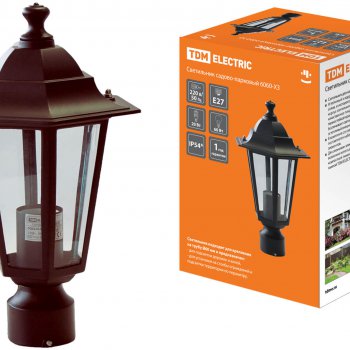 Светильник уличный на трубу Е27 TDM 6060-13 60Вт IP54 бронза (12)