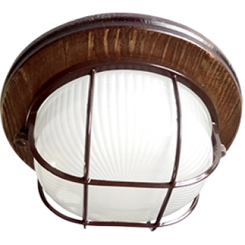 Светильник GX53 герметичный НБО-03-60-022 IP65 Ecola матовый решётка D220x84мм орех (8)