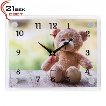 Часы настенные 21 Век стекло 20*26 "Мишка" (1/10)