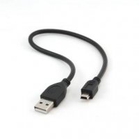 Кабель USB-miniB  0.3м Cablexpert экранированный черный (500)