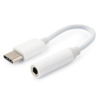 Адаптер USB Type-C/Jack3.5F Cablexpert, белый