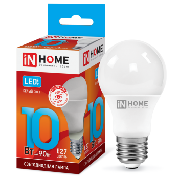 Лампа диодная A60 10Вт Е27 4000К 900Лм InHome (10)