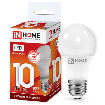 Лампа диодная A60 10Вт Е27 6500К 900Лм InHome (10)