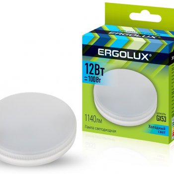 Лампа диодная GX53 12Вт 4500К 1140Лм Ergolux (10/100)