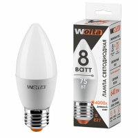Лампа LED WOLTA C37 8Вт 640лм Е27 4000К    1/50