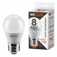 Лампа LED WOLTA G45 8Вт 640лм Е27 4000К    1/50