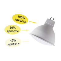 Лампа диод MR16 GU5.3  8Вт 4200К диммирование 3-х ступ. 100% -50% - 10% Ecola матов (10/100)
