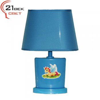 00030 Голубой (24) (1) Светильник настольный с абажуром (220V 15W E14)