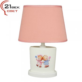 00030 Розовый (24) (1) Светильник настольный с абажуром (220V 15W E14)