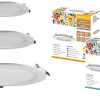 Светильник точечный круг  6Вт 6000К TDM СВО Даунлайт 210Лм d90мм пластик белый (100)