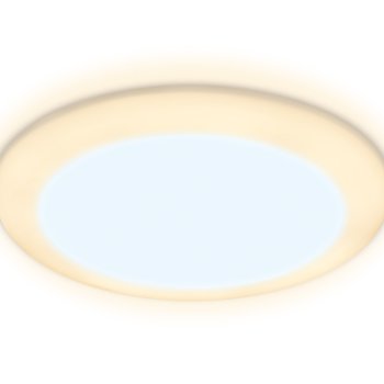 Встраиваемый cветодиодный светильник с подсветкой и регулируемым крепежом DCR301 5W+3W 6400K/3000K 85-265V D90*35 (A50-75)