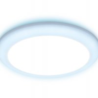 Встраиваемый cветодиодный светильник с подсветкой и регулируемым крепежом DCR312 18W+6W 4200K/6400K 85-265V D170*35 (A95-155)