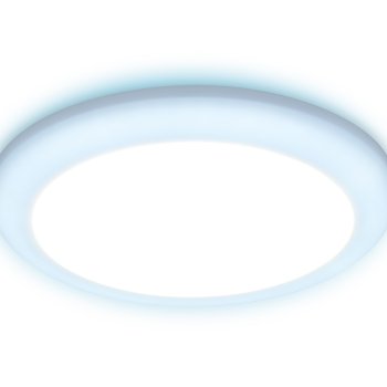 Встраиваемый cветодиодный светильник с подсветкой и регулируемым крепежом DCR313 24W+6W 4200K/6400K 85-265V D230*35 (A110-200)