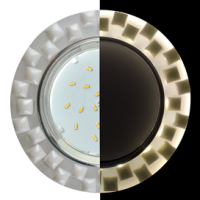 Ecola GX53 H4 LD5316 Glass Стекло Круг с квадратными плитками Жемчуг с подсветкой  хром - матовый 38x120 (к+)  [SL53TPECH]