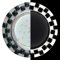 Ecola GX53 H4 LD5316 Glass Стекло Круг с квадратными плитками Черный с подсветкой  хром - матовый 38x120 (к+)  [SL53TKECH]