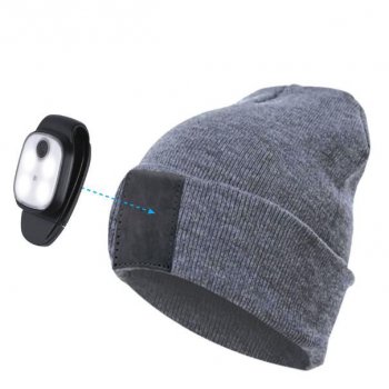 Фонарь-шапка аккумуляторный Космос 3020 Hat2 4LED серый 3.7В 200мАч (60)