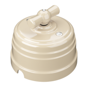 Выключатель пластиковый Усадьба 1ОП/проход слоновая кость (1)