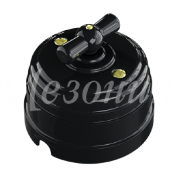 Выключатель пластиковый Усадьба 2ОП (четыре положения) черный (1)