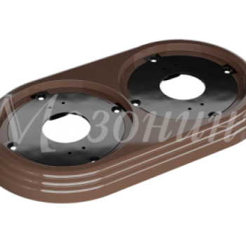 Рамка двухместная пластиковая, 163x92x14 мм, цвет - коричневый, серия УСАДЬБА, ТМ МЕЗОНИНЪ