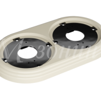 Рамка двухместная пластиковая, 163x92x14 мм, цвет - слоновая кость, серия УСАДЬБА, ТМ МЕЗОНИНЪ