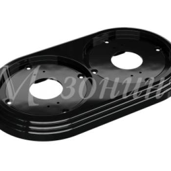 Рамка двухместная пластиковая, 163x92x14 мм, цвет - черный, серия УСАДЬБА, ТМ МЕЗОНИНЪ