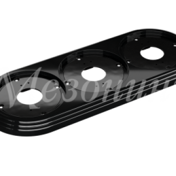 Рамка трехместная пластиковая, 234x92x14 мм, цвет - черный, серия УСАДЬБА, ТМ МЕЗОНИНЪ