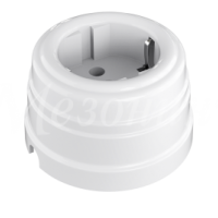 Розетка пластиковая Усадьба с/з белый 16А