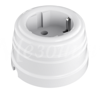 Розетка пластиковая Усадьба с/з белый 16А