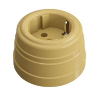 Розетка пластиковая Усадьба с/з песочное золото 16А