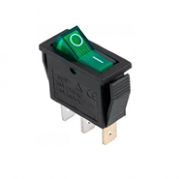 Переключатель TDM IRS-101-G 1з подсветка 2 положения зеленый (10)